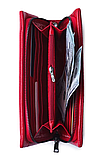 Жіночий гаманець портмоне з натуральної шкіри Cardinal великий місткий шкіряний клатч червоний, фото 3