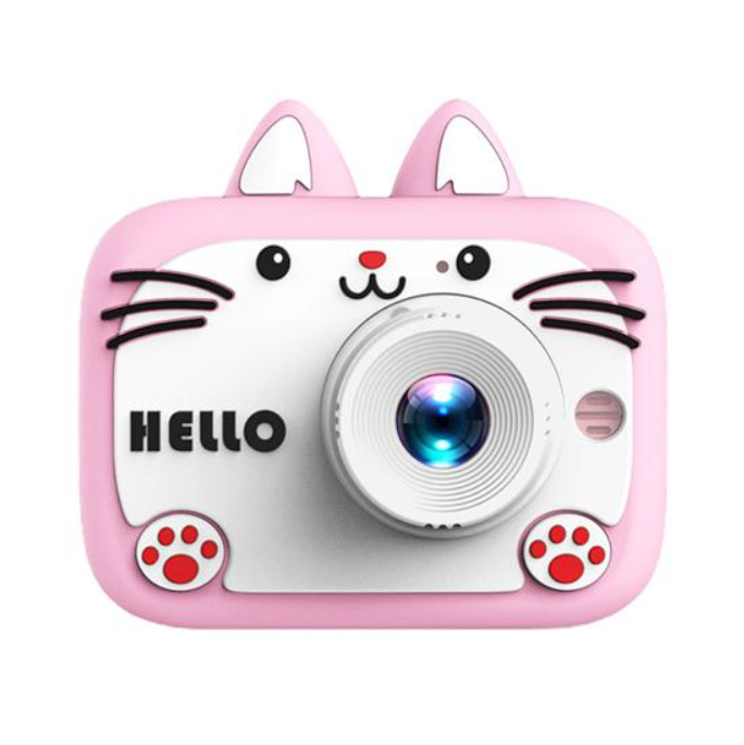 Дитячий цифровий фотоапарат із селфі камерою Kitty X900 фотокамера з іграми та чохлом рожевий