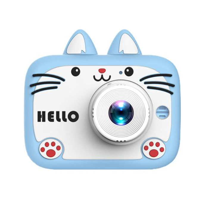 Дитячий цифровий фотоапарат із селфі камерою Kitty X900 фотокамера з іграми та чохлом блакитний