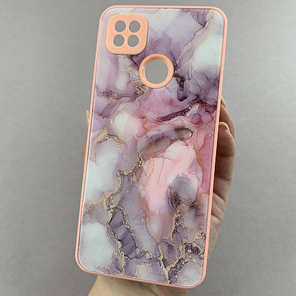 Чохол для Xiaomi Redmi 9C мармуровий чохол із захистом камери на телефон сяомі редмі 9с персиковий q7k, фото 1