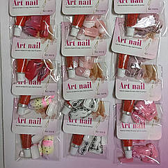 Набір нігтів накладних зі стразами та малюнком K-Nail Art Nail, №01, 12 штук