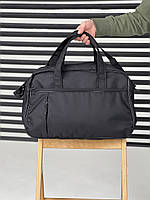 Спортивная мужская сумка для тренировок вместительная дорожная черная, на 25л оксфорд