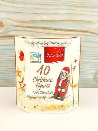 Фігурки Санта Клаус 10 шт. з молочного шоколаду Favorina 125 г (Німеччина)