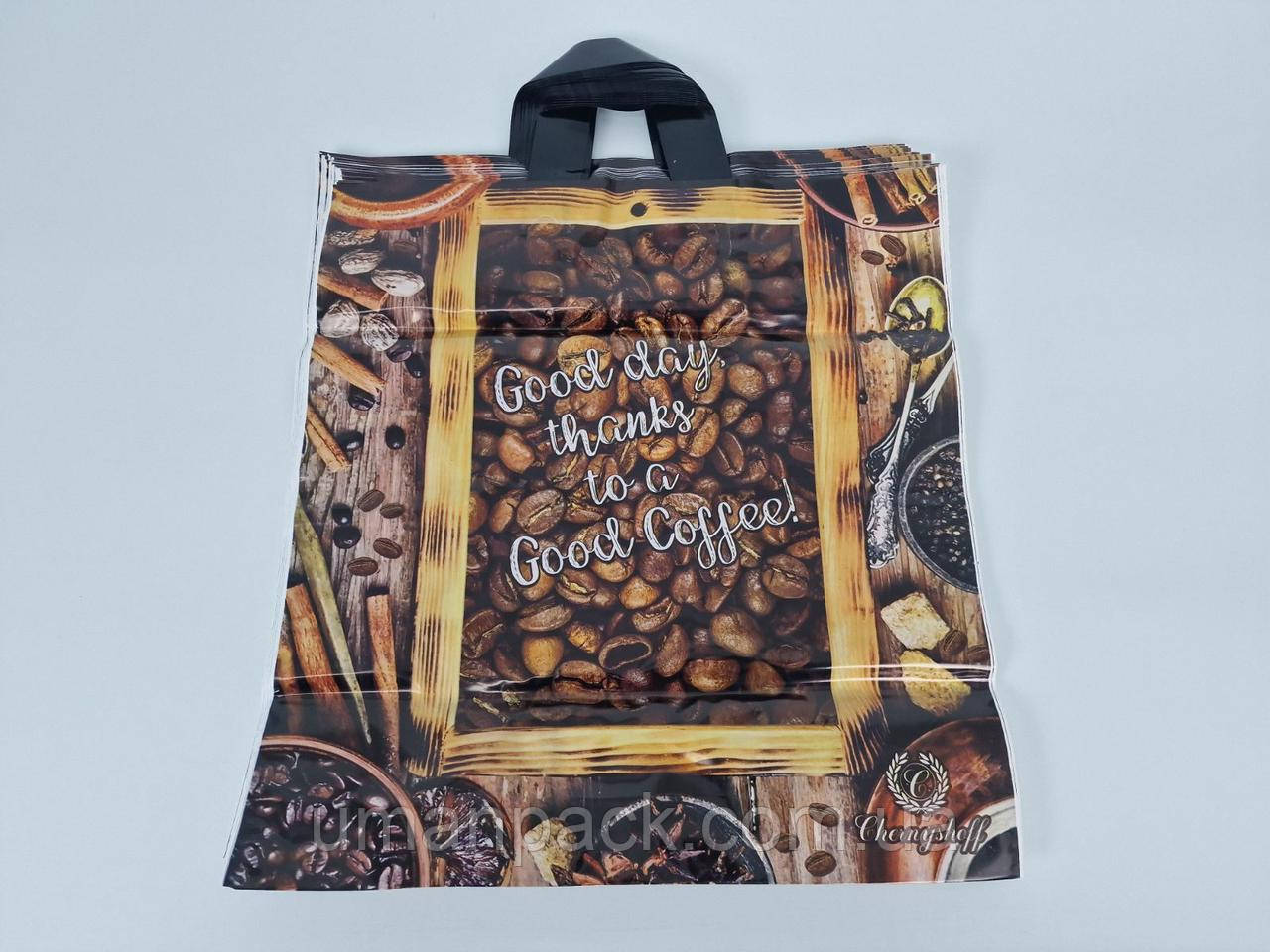 Пакет із петльовою ручкою 40*42 "Кава Ренпако (25 шт.)