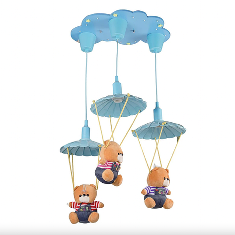 Дитяча стельова люстра з підвісами Sunlight плюшеві ведмеді 6055-3, фото 1