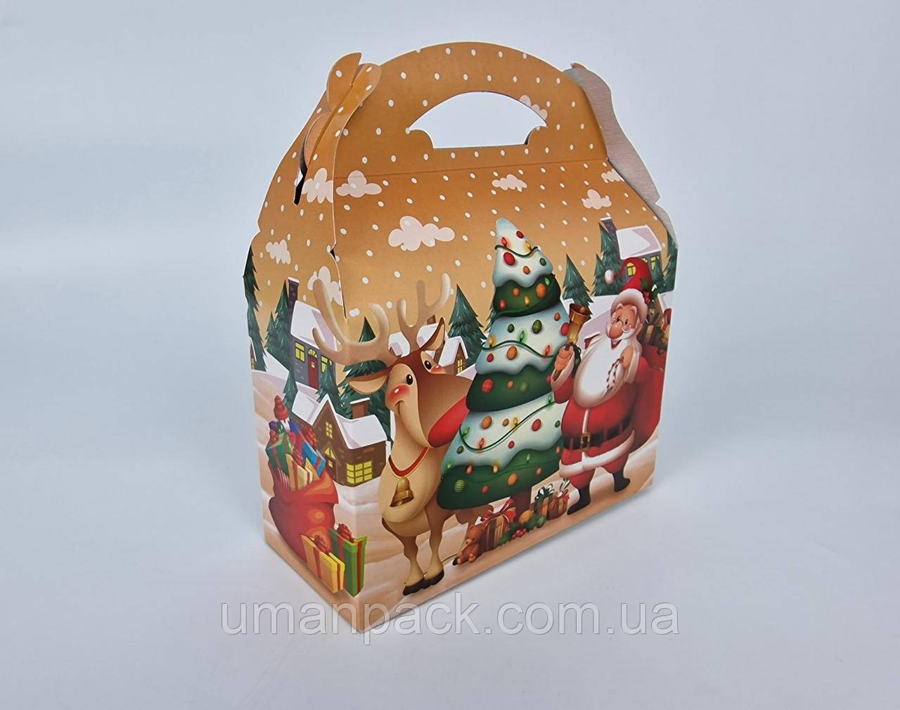 Новогодняя подарочная картонная упаковка для конфет (1000грм) Ярмарка подарков №199н (1 шт) - фото 1 - id-p2021444308