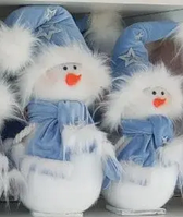 Снеговик в патриотической одежке красивая новогодняя фигурка под ёлку. 32см