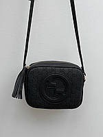 Женская сумка Gucci Blondie Small Shoulder Bag Black (чёрная) красивая удобная сумочка torba0234