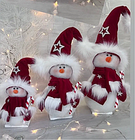 Рождественский снеговик украсит ваш дом, придаст новогоднюю атмосферу тепла и уюта 27 см