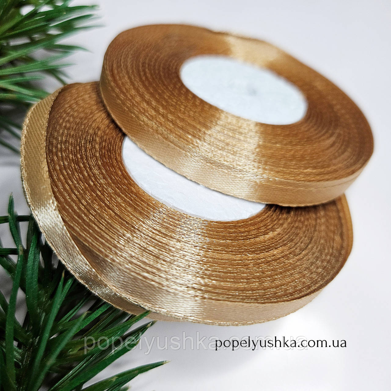 Стрічка атласна 0.6 см золота, фото 1