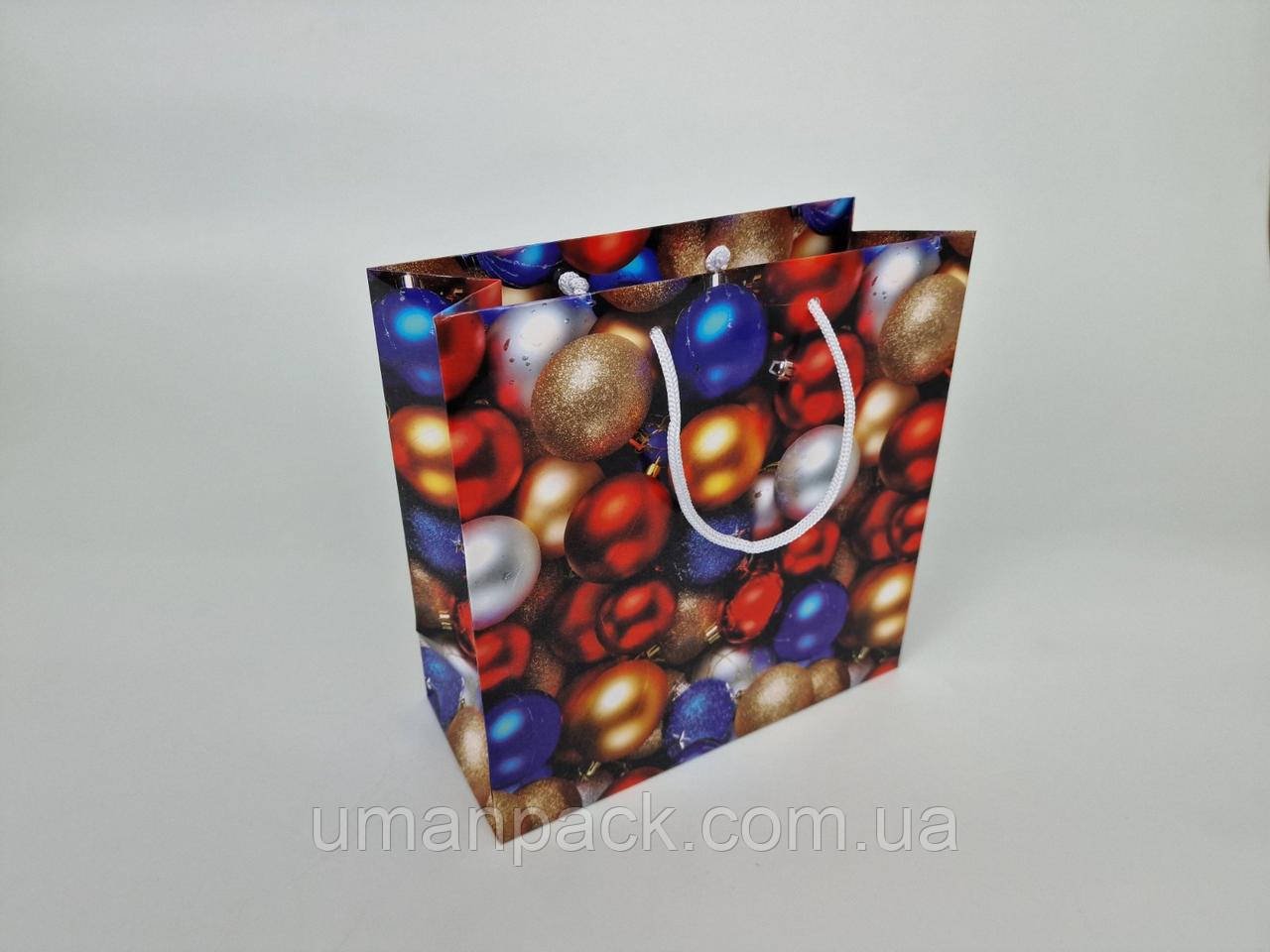 Паперовий Подарунковий Пакет Новорічний 23*24*10 — 35 (12 шт.)