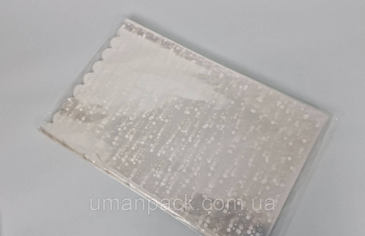 Пакет із малюнком для пакування подарунків (30*50) No19 (ажурний) "Конфеті" (100 шт.)