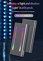 Зовнішня кишеня для M2 SSD NVMe (PCIe) і NGFF (Sata) USB 3.1 Type-C Blueendless 2808SN RGB Original, фото 4