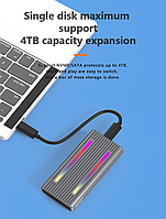 Зовнішня кишеня для M2 SSD NVMe (PCIe) і NGFF (Sata) USB 3.1 Type-C Blueendless 2808SN RGB Original, фото 8