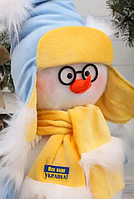 Интерьерная фигурка новогодняя Снеговик Все будет Украина 40 см в патриотическом цвете Украины