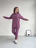 Теплый спортивный костюм на флисе сливового цвета Мерлини Брианца 100000184, размер S-M (42-44)