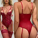 Сексуальний пеньюар на шнурівці з підтяжками "Pamela" Шикарний мережевний комплект з підтяжками, фото 2