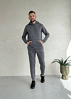 Теплый зимний мужской спортивный костюм серый Мерлини Франс 100001003, размер S-M (42-44)