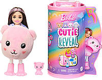 Кукла Барби мини сюрприз Плюшевый мишка Barbie Chelsea Cutie Reveal Bear HKR19