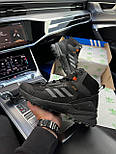 Зимові чоловічі кросівки Adidas Terrex Swift R Gore Tex з хутром теплі осінь-зима чорні. Живе фото. Високі чоловічі черевики, фото 7