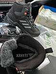 Зимові чоловічі кросівки Adidas Terrex Swift R Gore Tex з хутром теплі осінь-зима чорні. Живе фото. Високі чоловічі черевики, фото 2