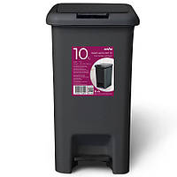 Ведро для мусора на 10л прямоугольное MVM пластиковое черное BIN-01 10L ANTHRACITE
