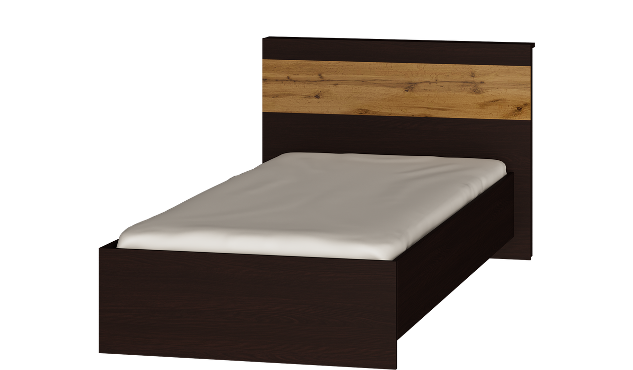 Ліжко Соната 900 90х200, Венге темний, Дуб крафт золотий, фото 1