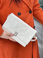 Стильная сумка-клатч белого цвета универсальная