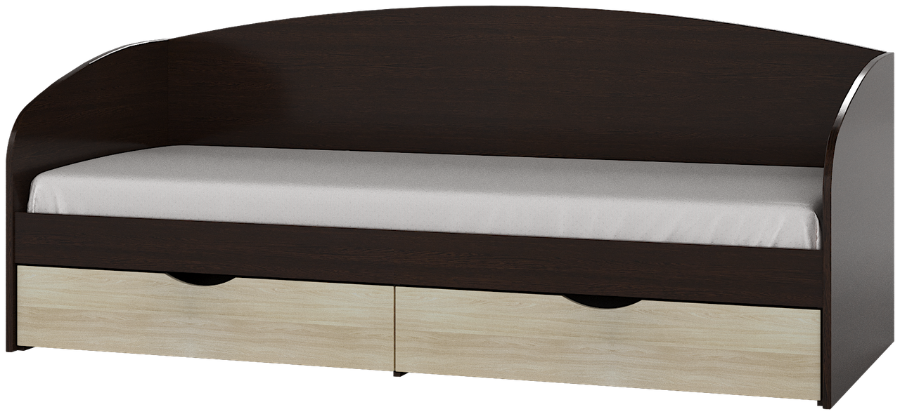 Ліжко Комфорт 80х190, Венге темний, Дуб молочний, фото 1