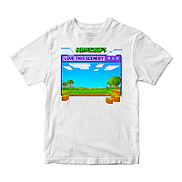 Футболка біла з оригінальним принтом онлан гри Minecraft "Love thes scenery Minecraft Майнкрафт" Push IT