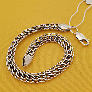 Браслет срібло чоловічий плетіння пітон (венеція) довжина 21 см