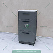 Тумба нижня кухонна МП25 400 мм 3 висувні шухляди без стільниці - ДСП | Sv-mebli