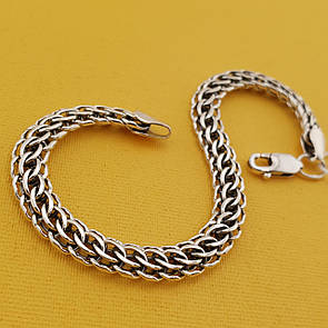 Чоловічий браслет 21,5 см срібний плетіння пітон венеція