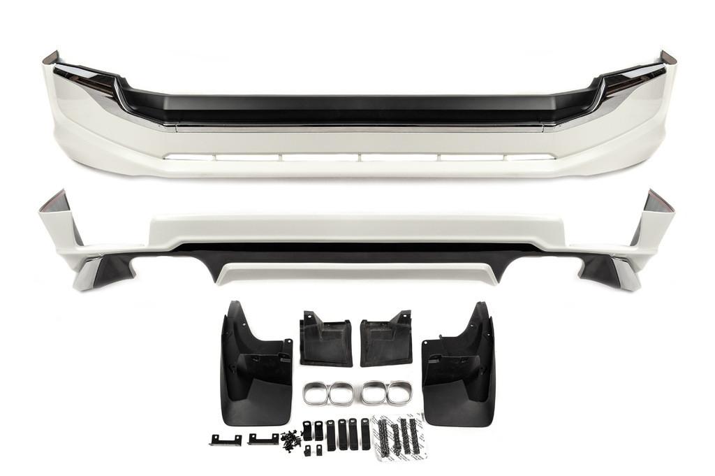 Накладки на передній і задній бампер Executive (2017-) Білий колір для Toyota Land Cruiser Prado 150