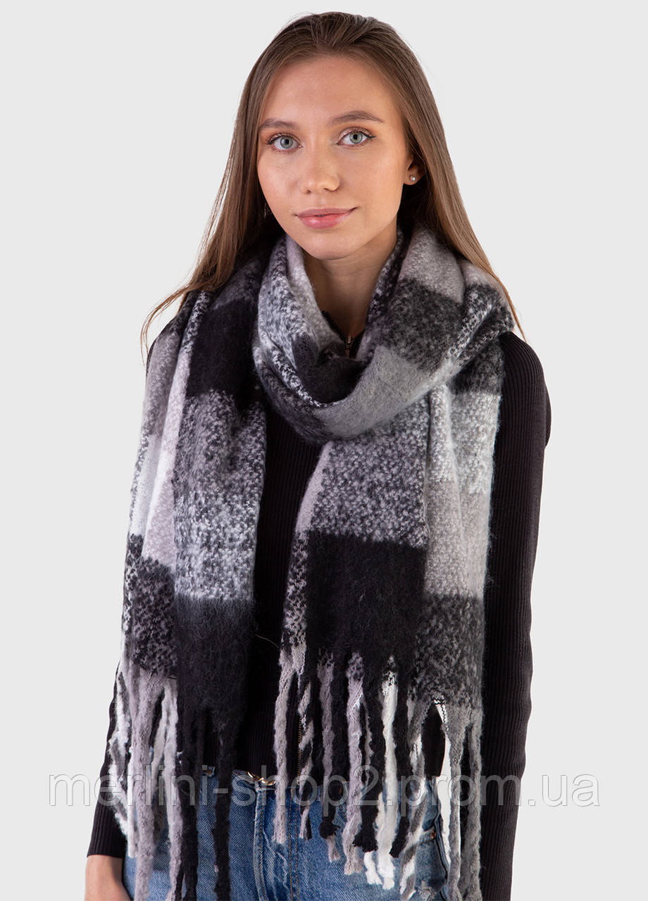 Очень теплый зимний шарф Мерлини Cordoba 445016 Черный 185*50 см - фото 1 - id-p2035173478