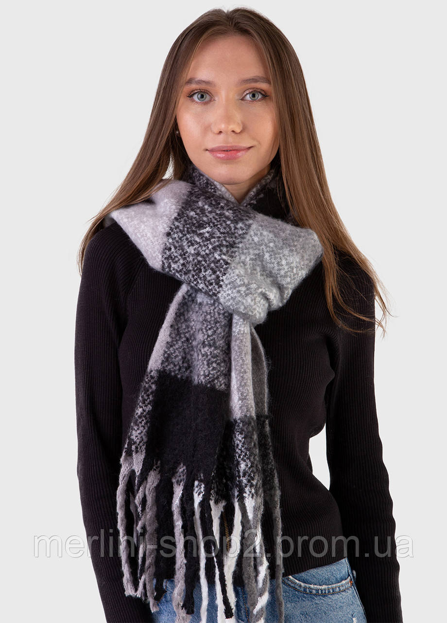 Очень теплый зимний шарф Мерлини Cordoba 445016 Черный 185*50 см - фото 4 - id-p2035173478