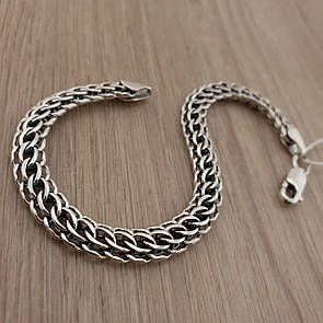 Браслет срібло чоловічий плетіння пітон (кардинал) довжина 19 см