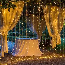 Гірлянда-штора світлодіодна 160 LED 2х2 м від USB Теплий, фото 5
