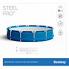 Каркасний басейн Bestway Steel Pro 56706 (366 х 76 см) круглий, фото 5