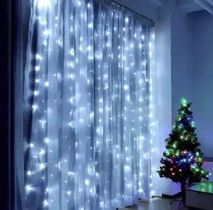 Гірлянда штора світлодіодна кімнатна 200 LED 3х2 м USB БІЛИЙ, фото 1