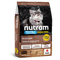 Нутрам Nutram T22 Total GF All Life Stages Chiсken & Turkey сухой корм с курицей и индейкой для кошек, 20 кг