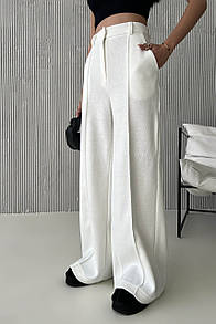 Широкі жіночі молочні брюки з ангори Рідлі розмір XS-S, M-L, XL-XXL