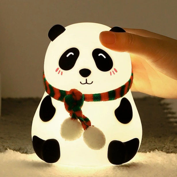 Дитячий силіконовий нічник Панда Panda Silicone Lamp LJC-142-A світильник акумуляторний іграшка для сну, фото 1