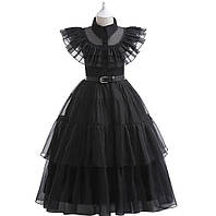 Платье Уэнздей Адамс. Карнавальное платье черное. Платье для хэллоуин.
