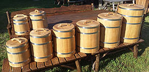 Дубова бочка (кадка) для засолювання 15 л неіржавка сталь