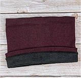 Теплий, в'язаний снуд на флісі. Меланж, фото 3