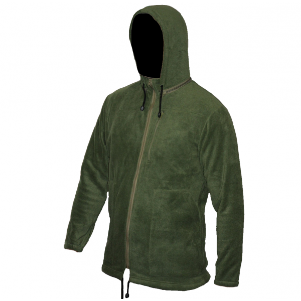 Куртка флисовая с капюшоном (М) зеленая - для спорта, города и активного отдыха.