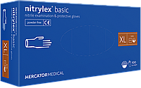 Перчатки медицинские нитриловые Mercator Medical Nitrylex Basic синие размер XL (100 шт/50 пар/уп)