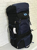 Туристический рюкзак VA T-04-3, 85 литров, цвет синий, большой походный рюкзак, рюкзак для туризма, походов KM