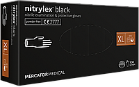 Перчатки медицинские нитриловые Mercator Medical Nitrylex Black чёрные размер XL (100 шт/50 пар/уп)